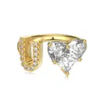 Initial U Heart Ring (Gold)