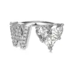 Initial W Heart Ring