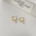 Radiant Pear Drop 18K Hoop Earrings - 925 Sterling Silver - Image 5