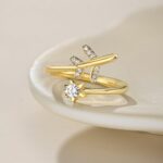Fly High Airplane Ring 925 Sterling Silver (Gold) - Image 3