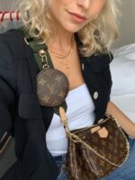 LV Monogram Coated Canvas Multi Pochette Crossbody Bag - Image 12