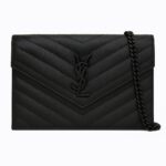 YSL So Black Cassandre Envelope Chain Wallet On Chain