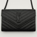 YSL So Black Cassandre Envelope Chain Wallet On Chain - Image 4