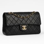 Chanel Classic Quilted Double Flap Bag – Black with Gold  - Image 2
