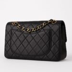 Chanel Classic Quilted Double Flap Bag – Black with Gold  - Image 3