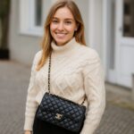 Chanel Classic Quilted Double Flap Bag – Black with Gold  - Image 4