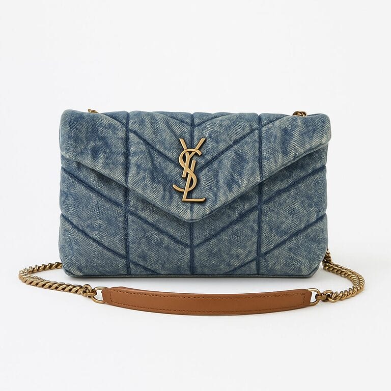 YSL Loulou Denim Medium Shoulder Bag