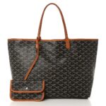 Goyard Saint Louis Tote GM (Black with Tan Leather Trim)