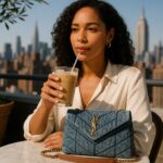 YSL Loulou Denim Medium Shoulder Bag - Image 4