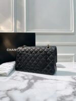 Chanel Classic Quilted Double Flap Bag – Black with Gold  - Image 9