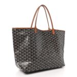 Goyard Saint Louis Tote GM (Black with Tan Leather Trim) - Image 2