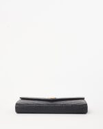 YSL Black Leather Envelope Chain Wallet with Gold Hardware - Image 11