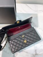 Chanel Classic Quilted Double Flap Bag – Black with Gold  - Image 11