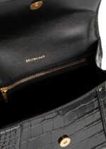 Balenciaga Hourglass Small – Black Croc with Gold Hardware - Image 4