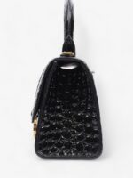 Balenciaga Hourglass Small – Black Croc with Gold Hardware - Image 6