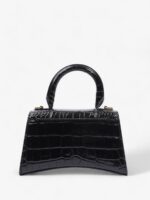 Balenciaga Hourglass Small – Black Croc with Gold Hardware - Image 3