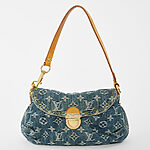 LV Pleated Mini Denim Shoulder Bag