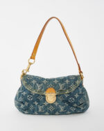 LV Pleated Mini Denim Shoulder Bag