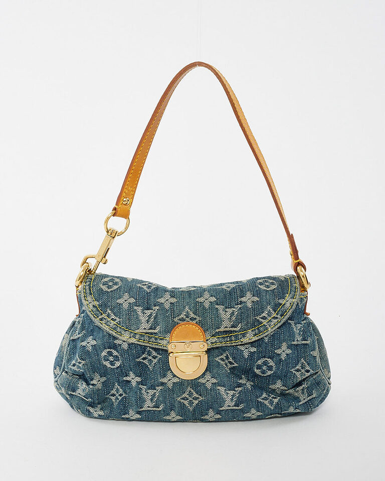 LV Pleated Mini Denim Shoulder Bag