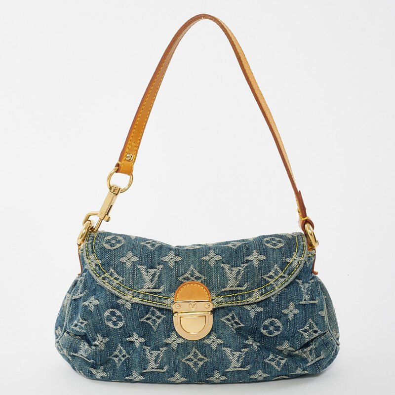 LV Pleated Mini Denim Shoulder Bag
