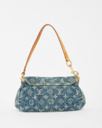 LV Pleated Mini Denim Shoulder Bag - Image 5