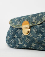 LV Pleated Mini Denim Shoulder Bag - Image 3