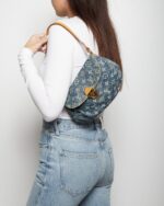 LV Pleated Mini Denim Shoulder Bag - Image 4