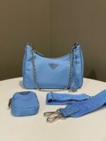 Prada Re-Edition 2005 Nylon Cross Body – Light Blue - Image 6