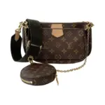 LV Monogram Coated Canvas Multi Pochette Crossbody Bag - Image 3